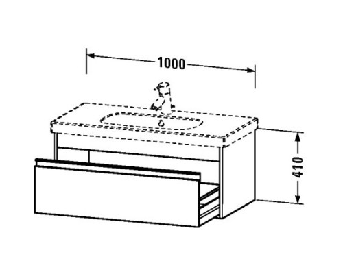 Тумба бетонно-серый матовый 100 см Duravit Ketho KT666800707