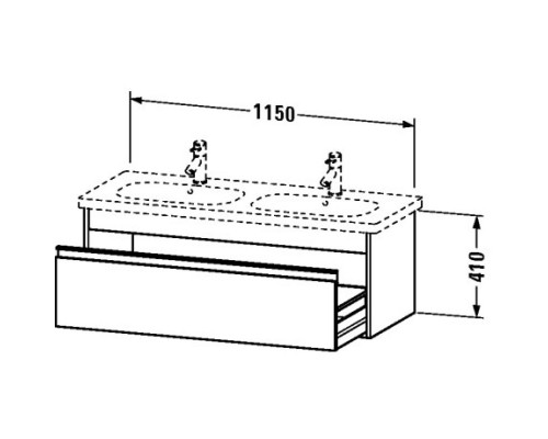 Тумба бетонно-серый матовый 115 см Duravit Ketho KT666900707