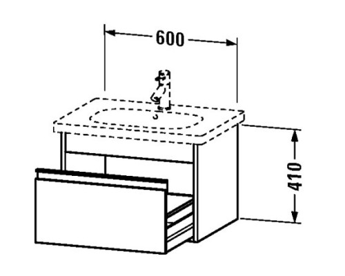 Тумба бетонно-серый матовый 60 см Duravit Ketho KT667000707