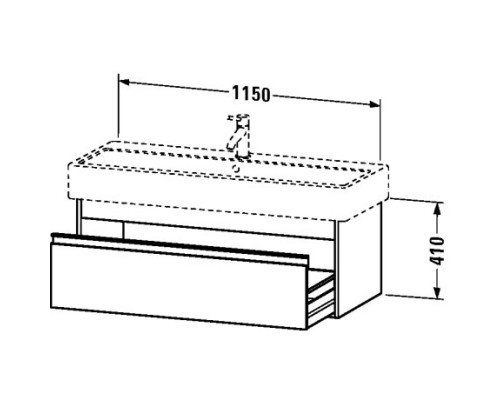 Тумба бетонно-серый матовый 115 см Duravit Ketho KT668900707