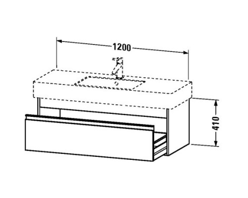 Тумба бетонно-серый матовый 120 см Duravit Ketho KT669200707