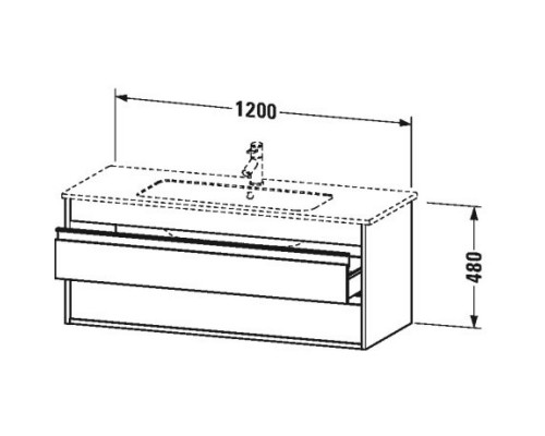 Тумба темный орех 120 см Duravit Ketho KT643102121