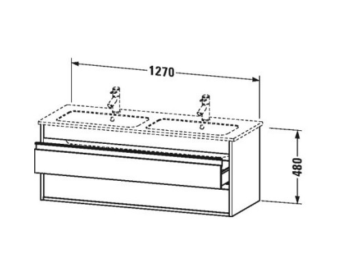 Тумба белый матовый 127 см Duravit Ketho KT643201818