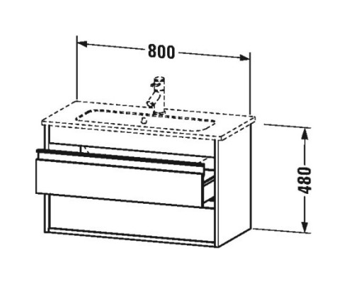 Тумба белый матовый 80 см Duravit Ketho KT645301818