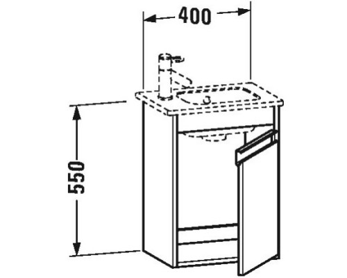 Тумба бетонно-серый матовый 40 см Duravit Ketho KT6417R0707