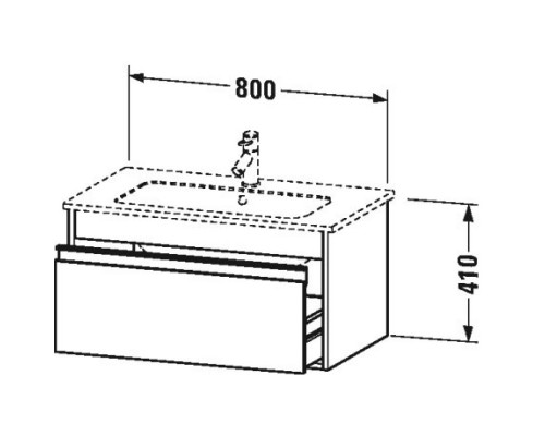 Тумба бетонно-серый матовый 80 см Duravit Ketho KT641900707