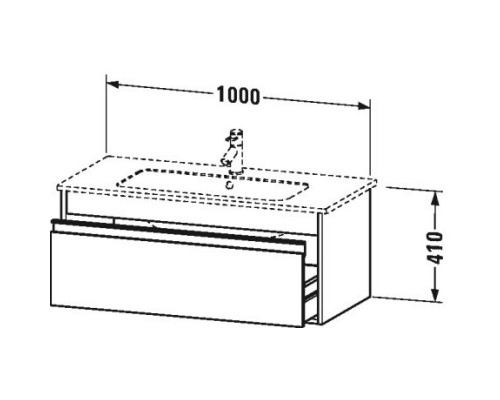 Тумба бетонно-серый матовый 100 см Duravit Ketho KT642000707