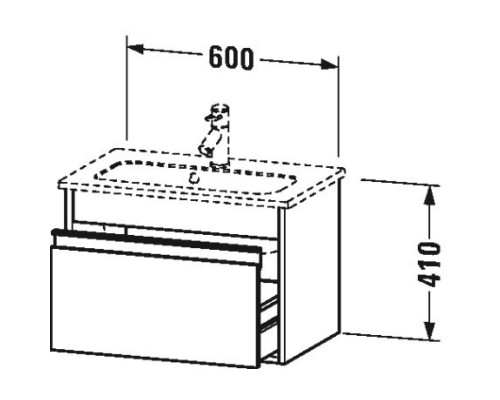 Тумба бетонно-серый матовый 60 см Duravit Ketho KT642200707