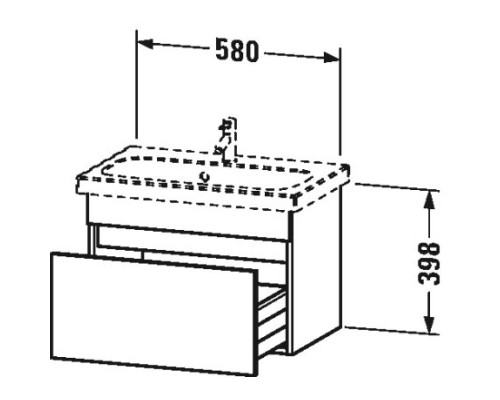 Тумба белый глянец 58 см Duravit DuraStyle DS637902222