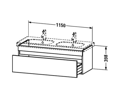 Тумба бетонно-серый матовый 115 см Duravit DuraStyle DS638600707