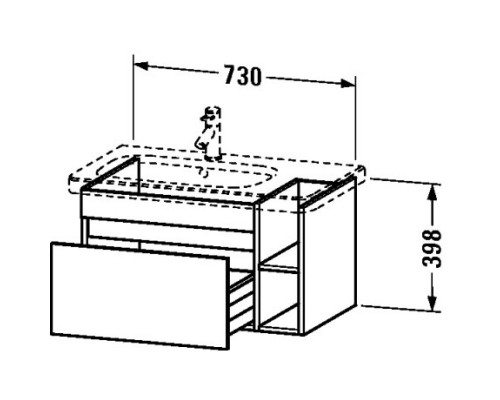 Тумба белый матовый 73 см Duravit DuraStyle DS639401818