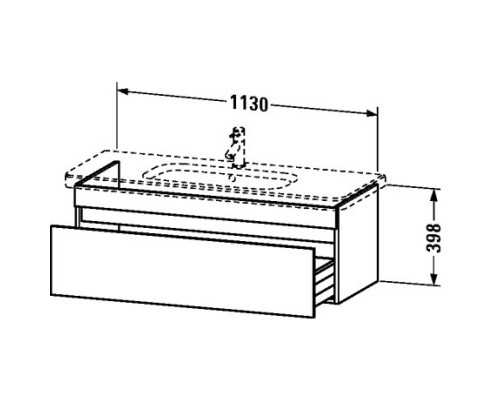 Тумба бетонно-серый матовый 113 см Duravit DuraStyle DS639500707