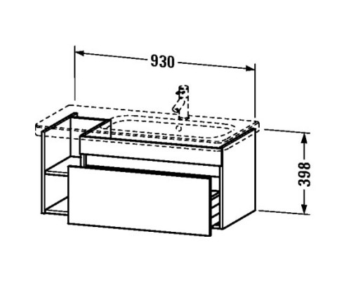 Тумба графит матовый 93 см Duravit DuraStyle DS639604949