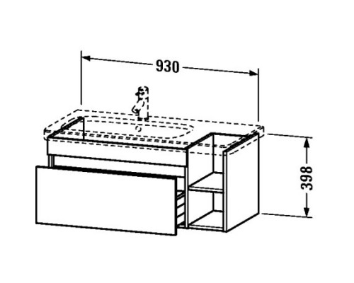 Тумба бетонно-серый матовый 93 см Duravit DuraStyle DS639700707