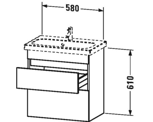 Тумба базальт матовый 58 см Duravit DuraStyle DS647904343