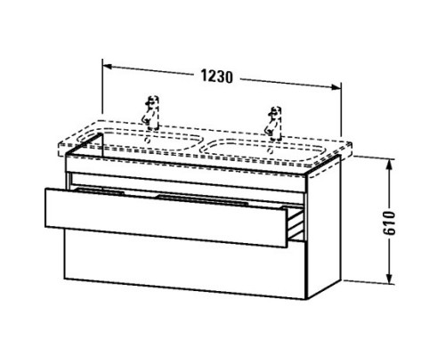 Тумба бетонно-серый матовый 123 см Duravit DuraStyle DS649800707