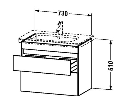 Тумба графит матовый 73 см Duravit DuraStyle DS649904949