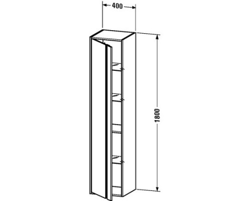 Пенал подвесной бетонно-серый матовый L Duravit Ketho KT1255L0707