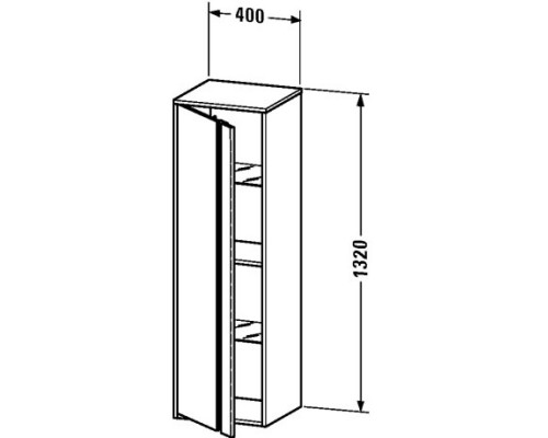 Пенал подвесной темный орех L Duravit Ketho KT1257L2121