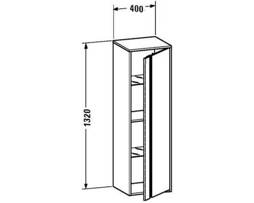 Пенал подвесной темный орех R Duravit Ketho KT1257R2121