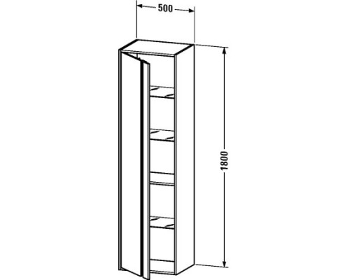 Пенал подвесной белый матовый L Duravit Ketho KT1265L1818