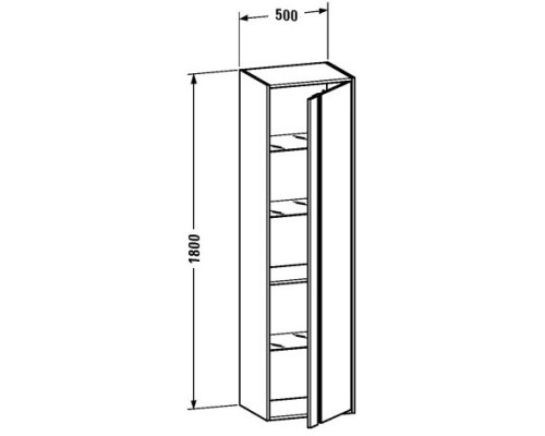 Пенал подвесной темный орех R Duravit Ketho KT1265R2121