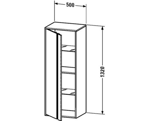 Пенал подвесной белый матовый L Duravit Ketho KT1267L1818