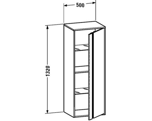 Пенал подвесной белый матовый R Duravit Ketho KT1267R1818