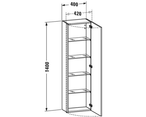 Пенал подвесной тауп матовый R Duravit DuraStyle DS1218R9191