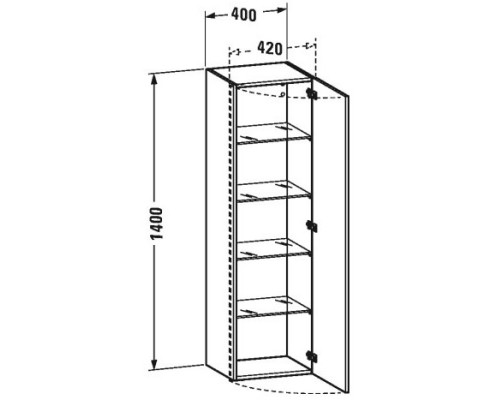 Пенал подвесной бетонно-серый матовый R Duravit DuraStyle DS1219R0707