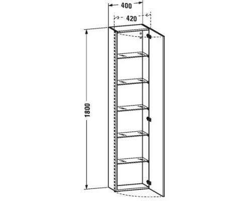 Пенал подвесной белый матовый R Duravit DuraStyle DS1228R1818