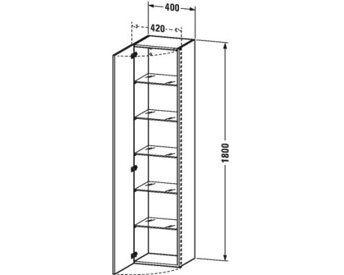 Пенал подвесной белый матовый L Duravit DuraStyle DS1229L1818