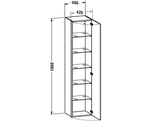 Пенал подвесной бетонно-серый матовый R Duravit DuraStyle DS1229R0707