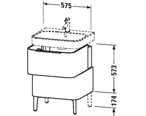 Тумба американский орех 57,5 см Duravit Happy D.2 H2637101313