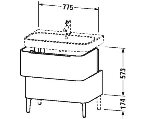 Тумба кашемировый дуб 77,5 см Duravit Happy D.2 H2637301111