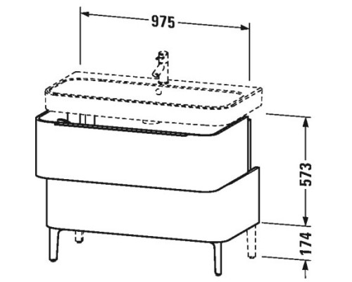 Тумба белый глянец 97,5 см Duravit Happy D.2 H2637402222