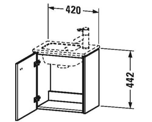 Тумба белый матовый 42 см Duravit Brioso BR4000L1818