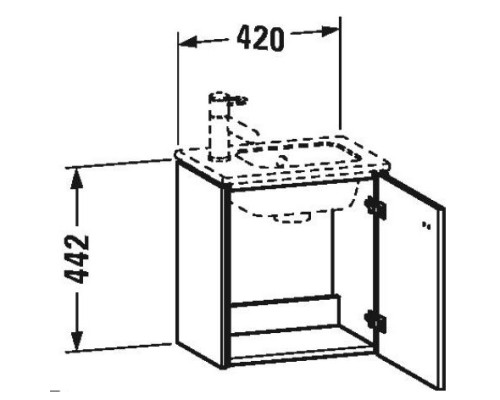 Тумба белый матовый 42 см Duravit Brioso BR4000R1018