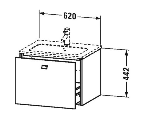 Тумба бетонно-серый матовый 62 см Duravit Brioso BR400100707