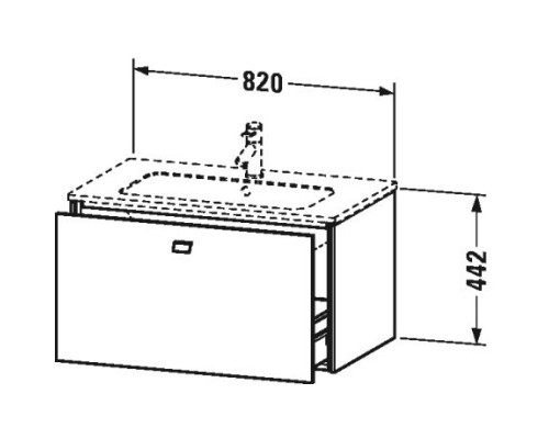 Тумба бетонно-серый матовый 82 см Duravit Brioso BR400200707