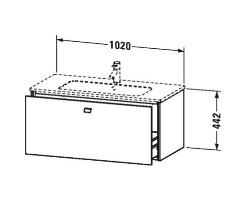 Тумба бетонно-серый матовый 102 см Duravit Brioso BR400301007