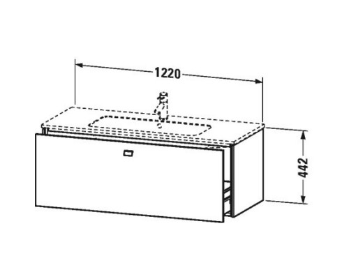 Тумба бетонно-серый матовый 122 см Duravit Brioso BR400400707