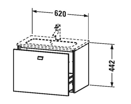 Тумба черный дуб 62 см Duravit Brioso BR401001016