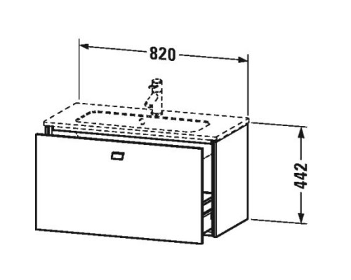 Тумба черный дуб 82 см Duravit Brioso BR401101016