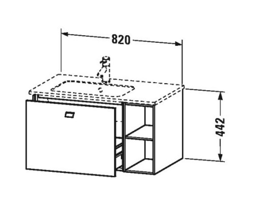 Тумба белый глянец 82 см Duravit Brioso BR401201022