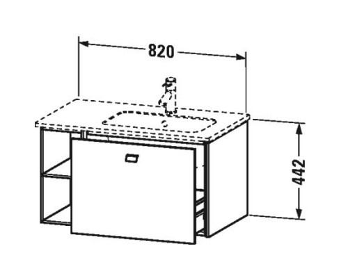 Тумба белый матовый 82 см Duravit Brioso BR401401818