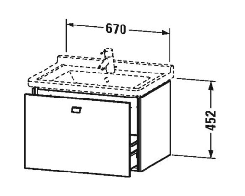 Тумба базальт матовый 67 см Duravit Brioso BR404101043