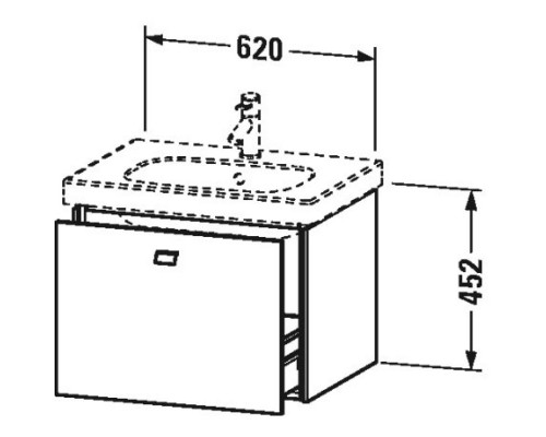 Тумба бетонно-серый матовый 67 см Duravit Brioso BR404501007