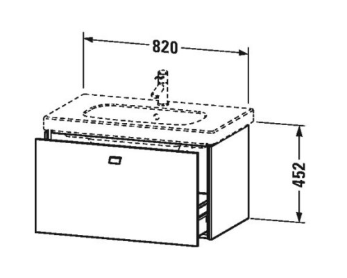 Тумба бетонно-серый матовый 82 см Duravit Brioso BR404600707