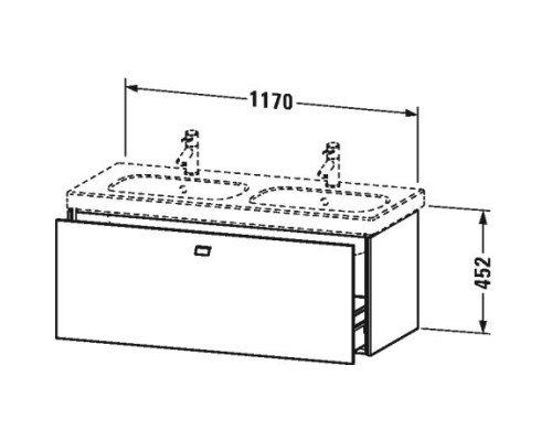 Тумба бетонно-серый матовый 117 см Duravit Brioso BR404800707